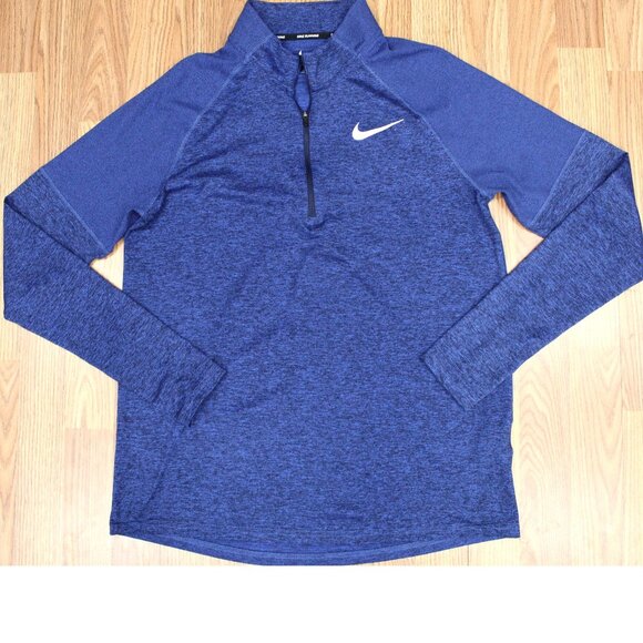 NIKE RUNNING DRI-FIT POLY/SPANDEX TRACK JACKET DARK BLUE Sz LARGE, L - Picture 1 of 5